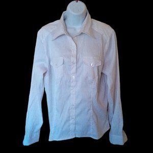 ---  White Stretch Blouse Size XL